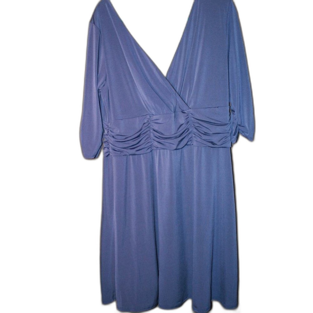 NY Collection surplice midi dress blue size 1XP‎ NWT
